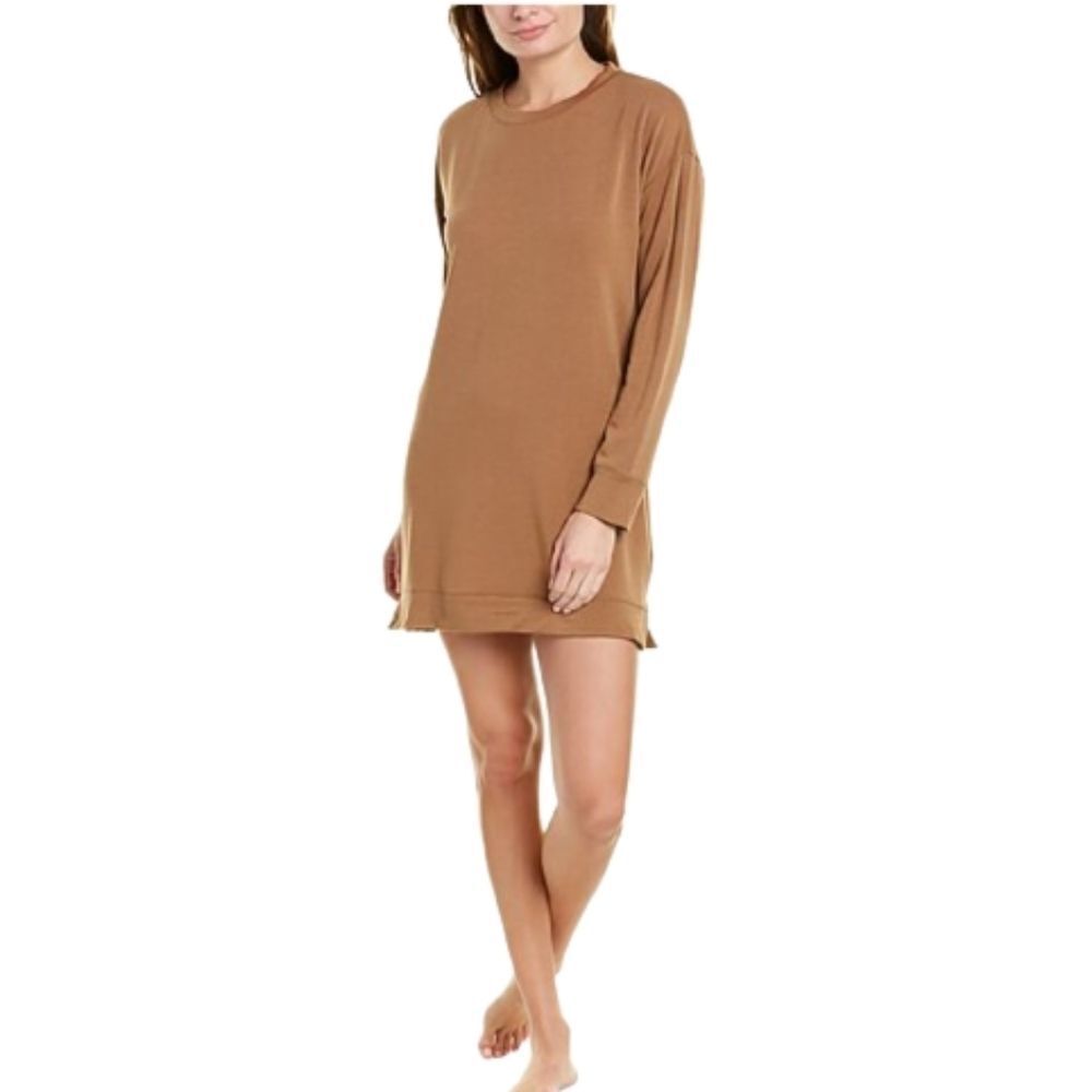 NEW Socialite Brown Dropped Shoulder Sweatshirt Dress Women's Size XS